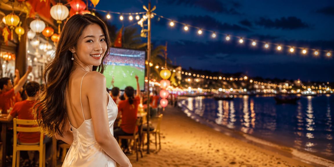 Hội An về đêm với không khí bóng đá và giải trí trên thiết bị di động