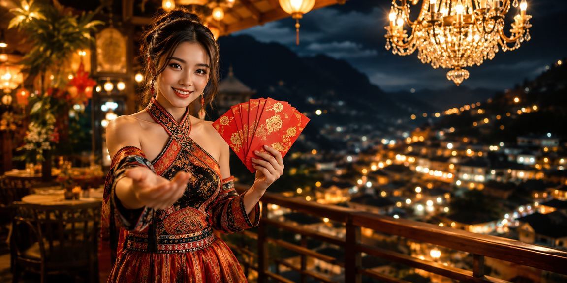 Chợ đêm Sa Pa với phong bao đỏ gợi không khí ưu đãi mùa lễ